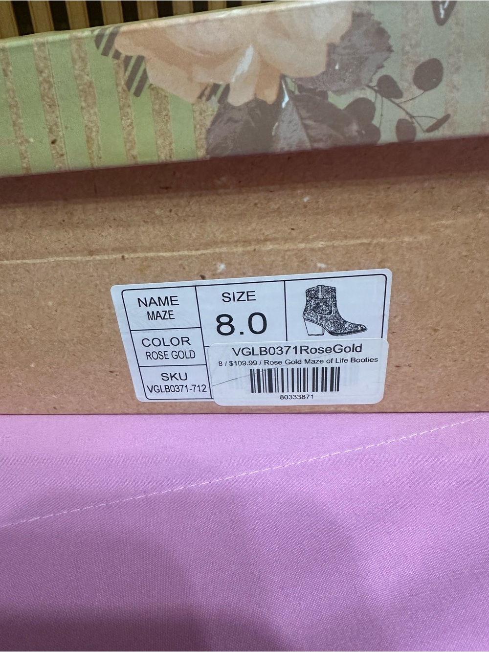 Very G - Rose Gold Women’s Booties - Size 8